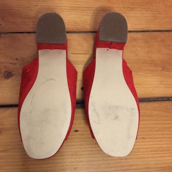 Red suede open toe mules - Picture 4 of 5